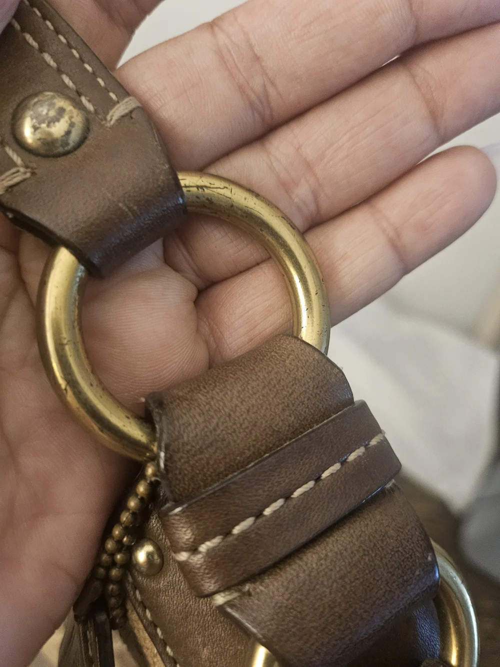 Y2K 90's Coach Patchwork Hobo Bag in Taupe Brown
